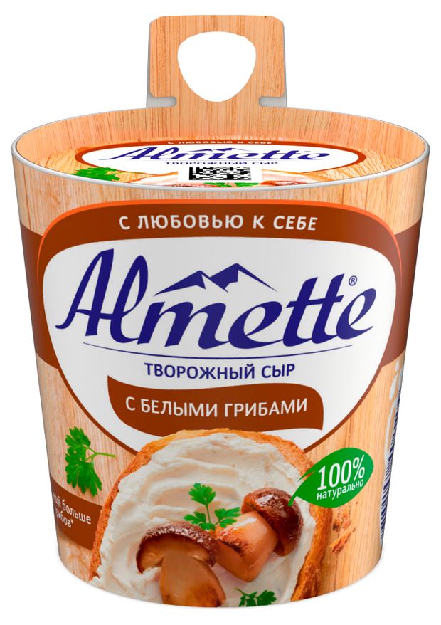 Сыр творожный с белыми грибами Almette БЗМЖ, 150 г