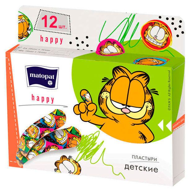 Пластырь детский Happy Matopat с рисунком 12 шт 114₽