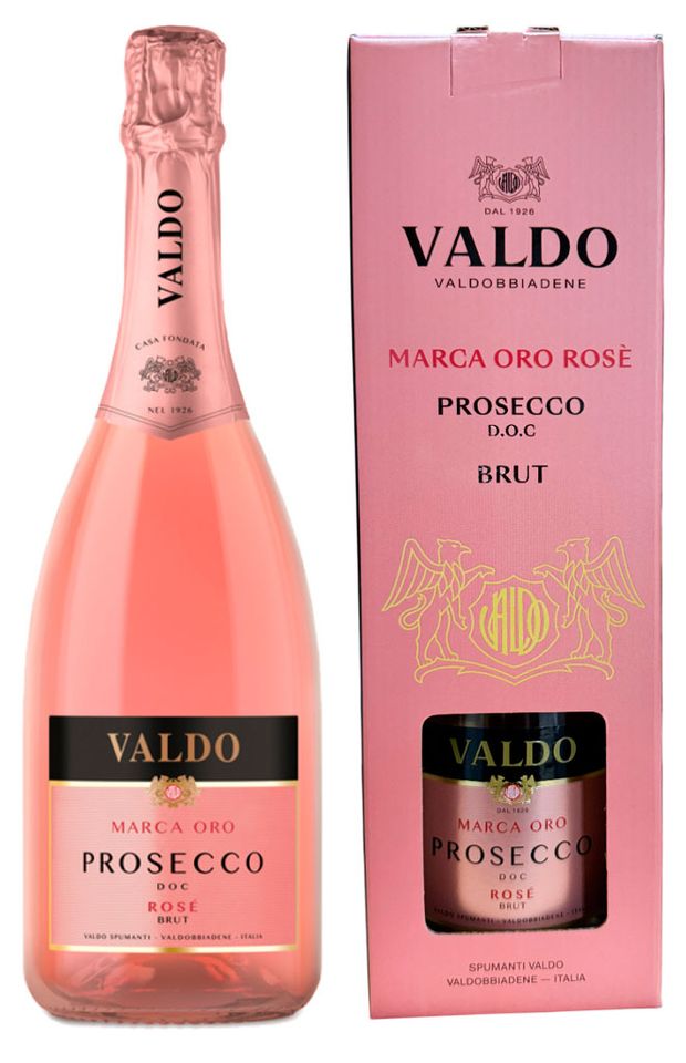 Игристое вино Valdo Marca Oro Ros Brut Prosecco DOC розовое брют Италия, 0,75 л