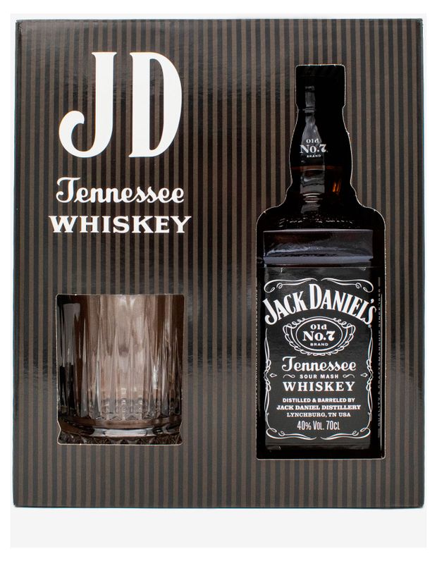 фото Виски jack daniel's tenessee со стаканом в подарочной упаковке сша, 0,7 л