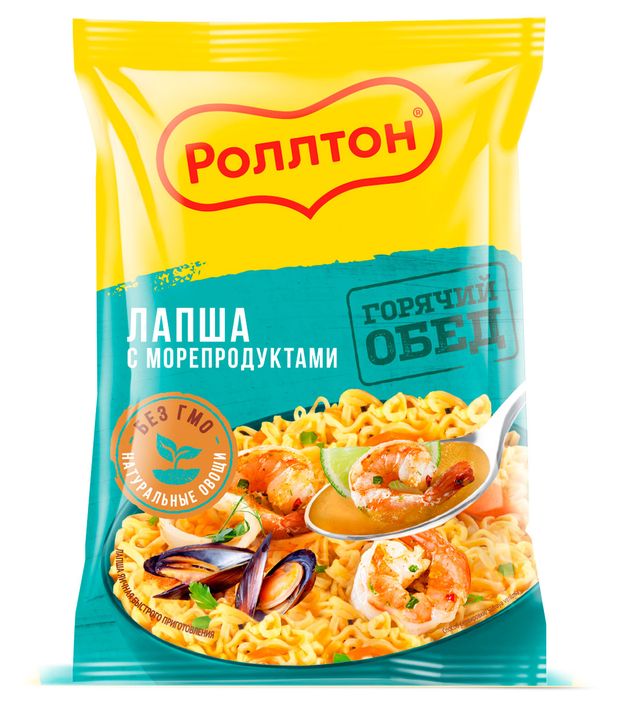 Лапша быстрого приготовления Роллтон с морепродуктами 85 г 24₽