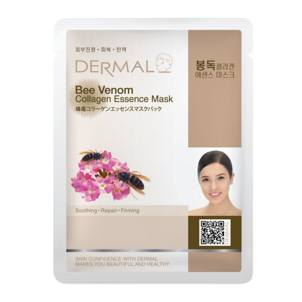 фото Маска тканевая dermal essence mask с экстрактом пчелиного яда и коллагеном, 23 мл