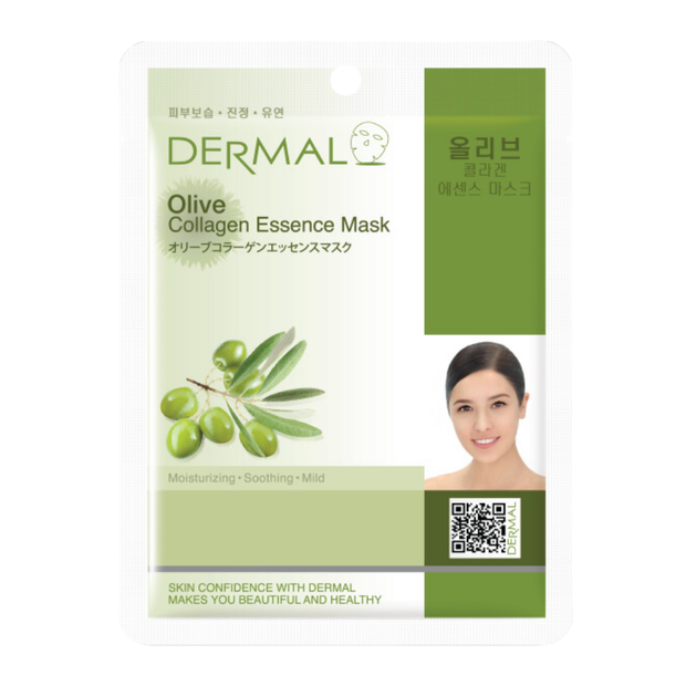 Маска тканевая Dermal Essence Mask с экстрактом оливы и коллагеном, 23 мл