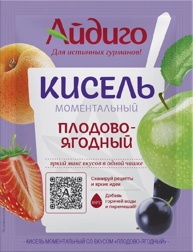 Кисель Айдиго моментальный Плодово-ягодный, 30г