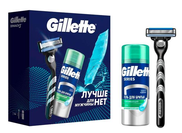 фото Набор подарочный gillette mach3 бритва + лосьон после бритья, 75 мл