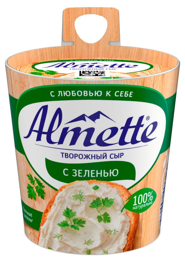 Сыр творожный с зеленью Almette 60 БЗМЖ 150 г 166₽