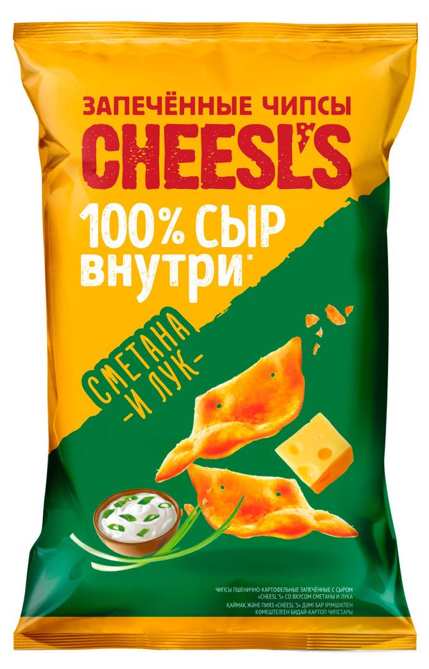 Чипсы картофельные Cheesls со сметаной и луком 100 г 129₽