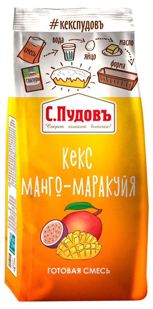 Смесь для выпечки СПудовъ Кекс манго маракуйя 300 г 128₽