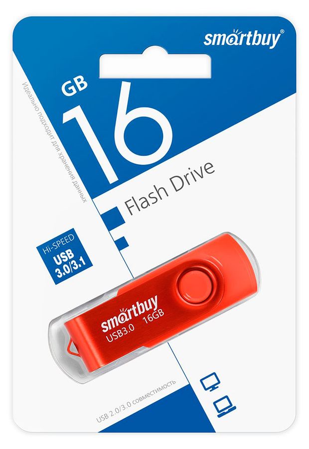 Флеш-накопитель SmartBuy Twist Red UFD 30 16GB 599₽