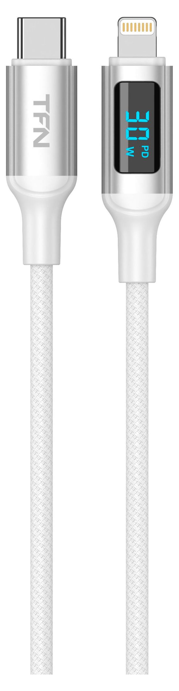 фото Кабель tfn 8pin-usb type-c diy вт белый, 1,5 м