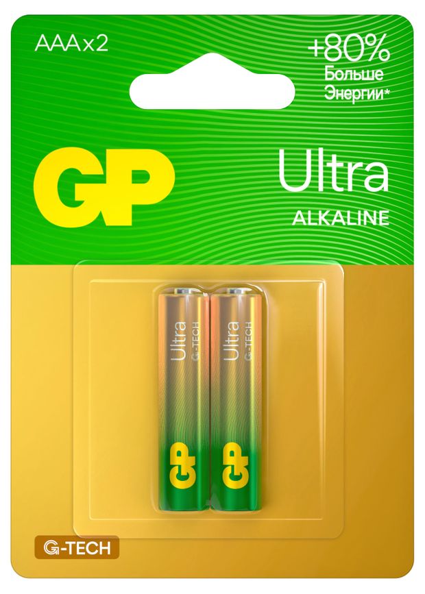 Батарейка GP Ultra Tech AAA 2 шт 199₽