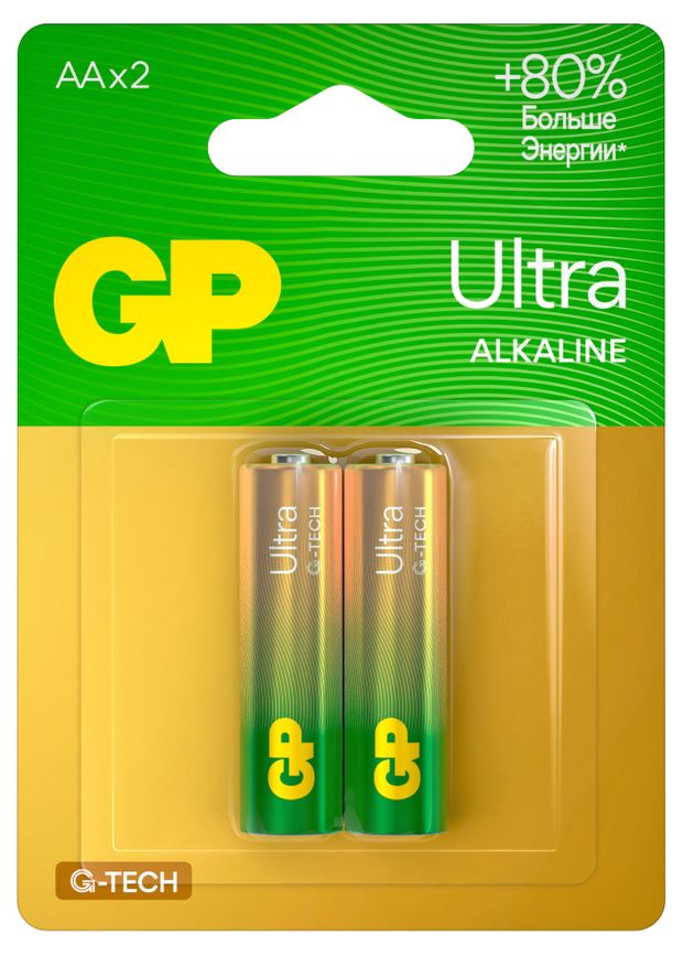 Батарейка GP Ultra Tech AA 2 шт 199₽