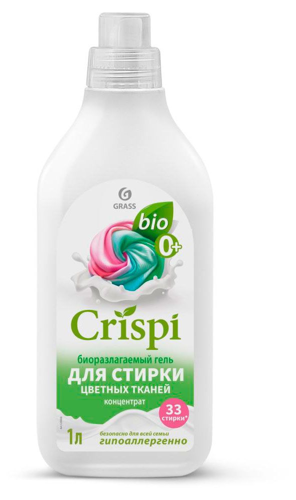 фото Гель концентрат для стирки grass crispi для цветного белья, 1 л