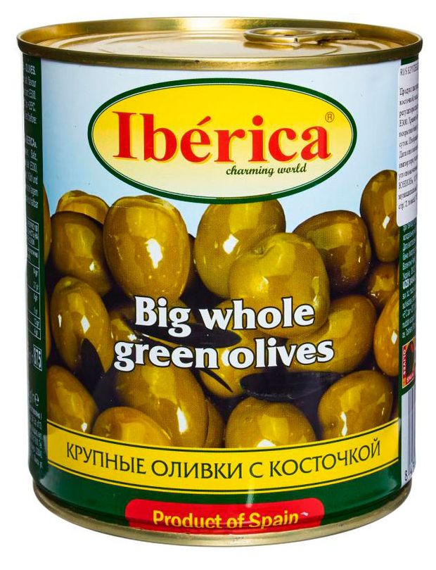 Оливки зеленые Iberica гигантские с косточкой 875 г 959₽