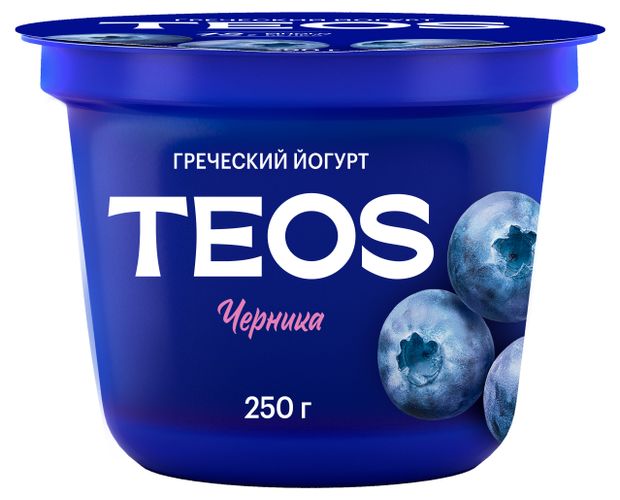 фото Йогурт teos греческий черника 2% бзмж, 250 г