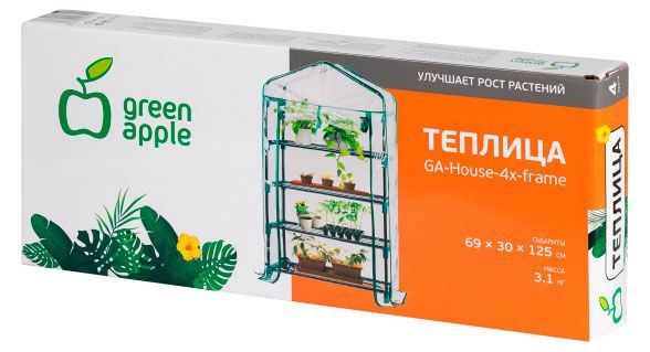 фото Теплица green apple house 4 яруса, 69х30х125 см