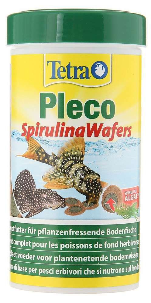 фото Корм для крупных донных рыб tetra pleco spirulina wafers чипсы, 250 мл