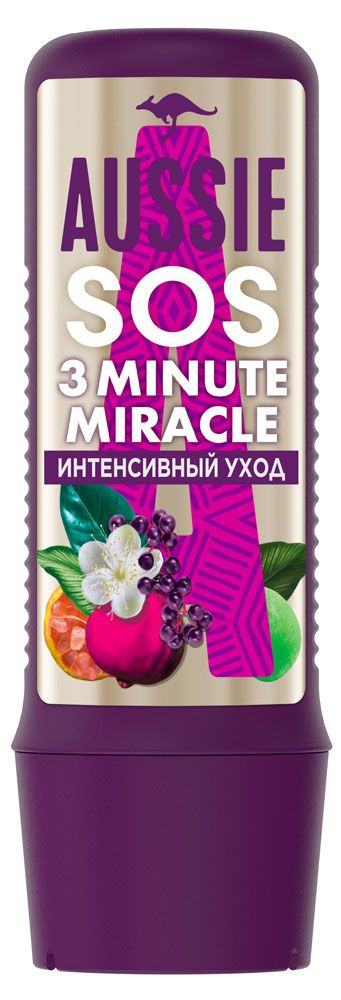 Средство для волос Aussie Hair SOS 3 Minute Miracle для поврежденных волос, 225 мл