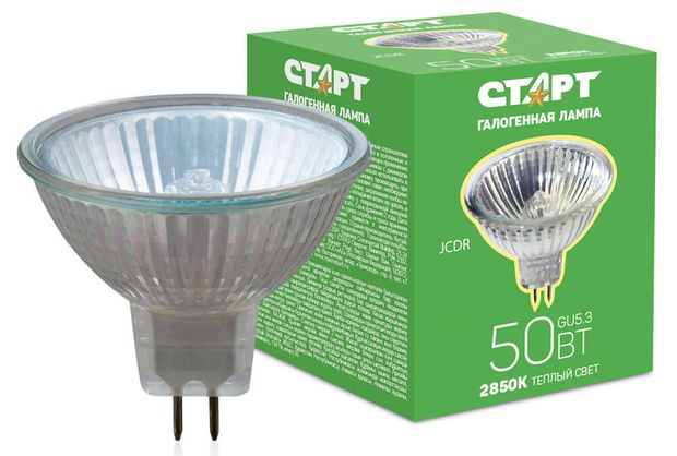 фото Лампа галогенная старт 50w gu5,3 jcdr 220v