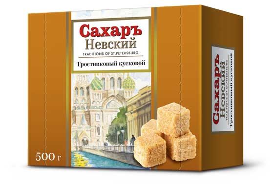 Сахар тростниковый Невский кусковой нерафинированный, 500 г