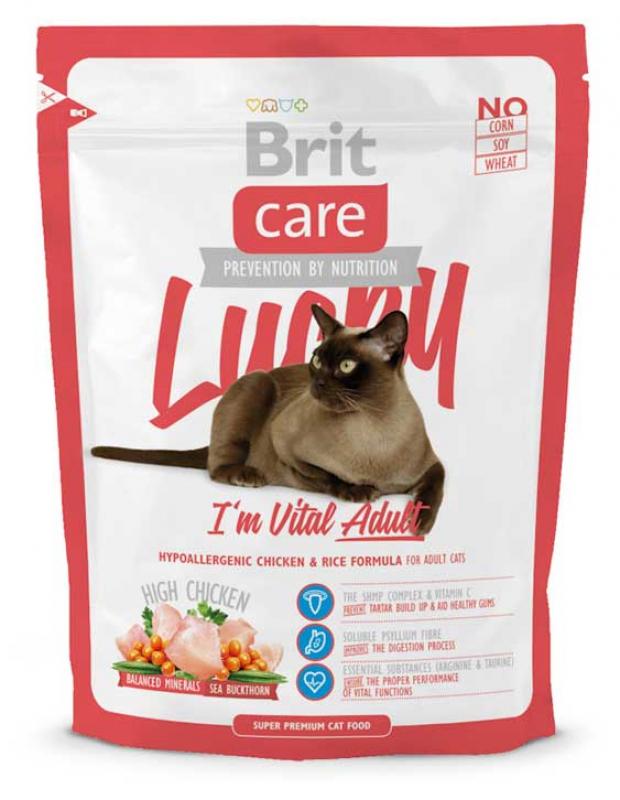 фото Сухой корм для взрослых кошек brit care lucky vital adult, 400 г