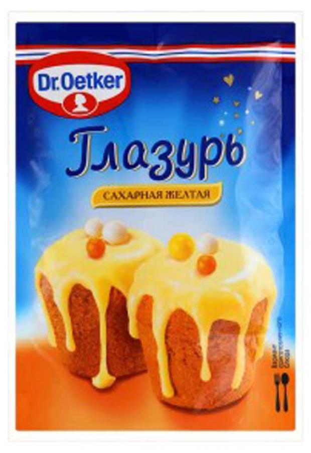 фото Глазурь dr oetker сахарная желтая, 100 г