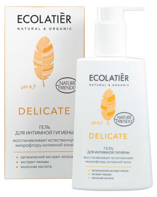 фото Гель для интимной гигиены ecolatier delicate с органическим экстрактом лотоса, 250 мл