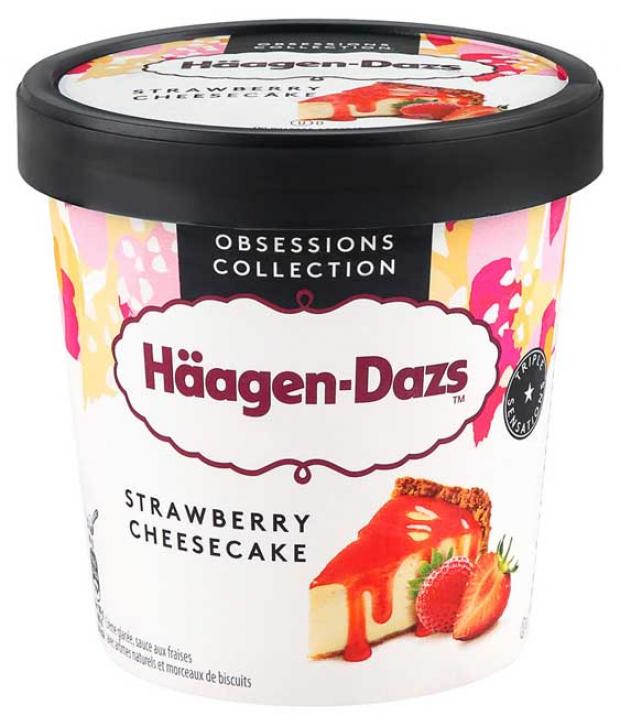 Мороженое пломбир Haagen Dazs Клубничный чизкейк 400 г 713₽