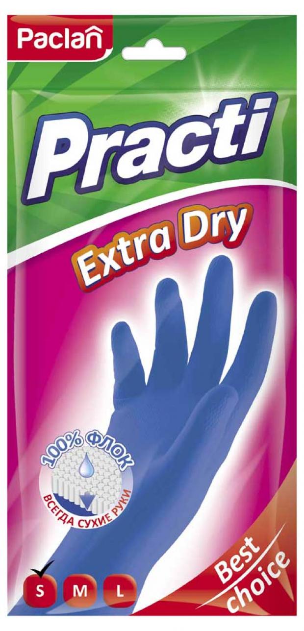 

Перчатки резиновые Paclan Practi Extra Dry размер S, 1 пара