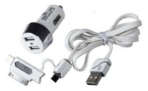 Автомобильное зарядное устройство Nova Bright Lightning micro-USB, 2 USB, 2100 А