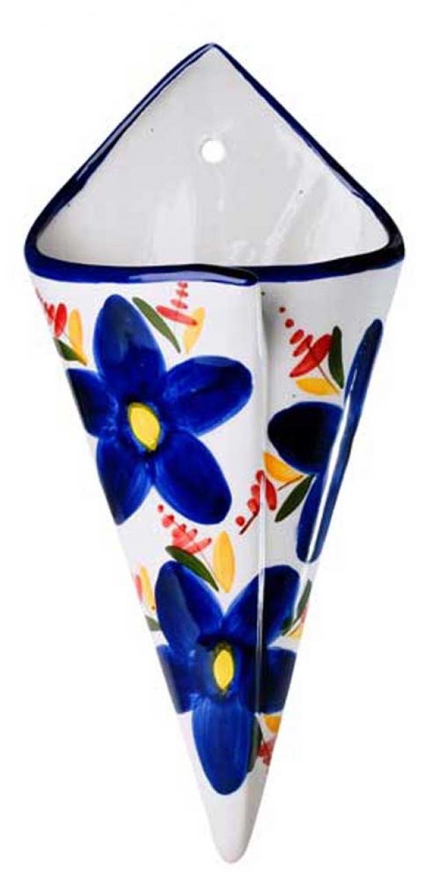 фото Горшок настенный made in spain конверт flor azul керамический, 19,5х13х43 см