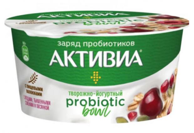 фото Биопродукт творожный «активиа» вишня-овес-семечки тыквы-гранат 3,5%, 135 г