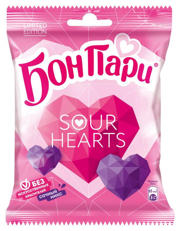 фото Мармелад жевательный «бон пари» sour hearts фигурный со вкусом ягод, 65 г