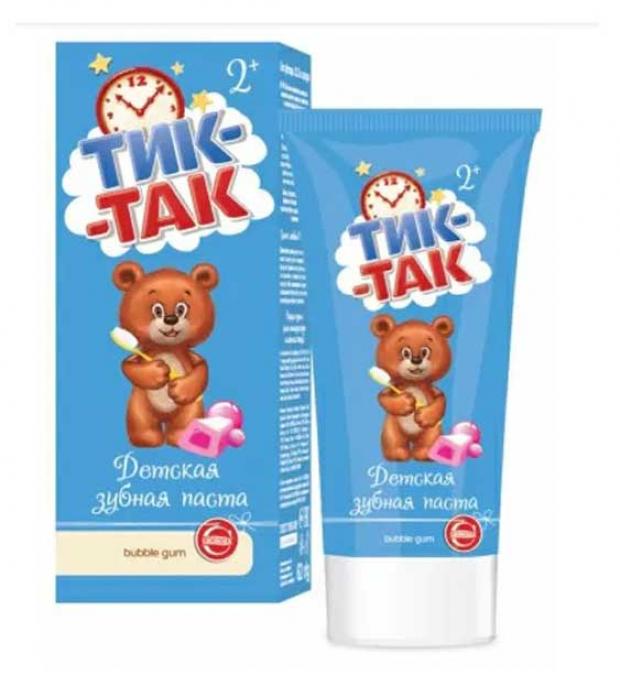 фото Зубная паста «тик-так» bubble gum 2+, 62 г