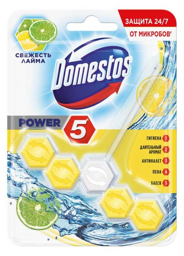 

Туалетный блок подвесной Domestos Power 5 Свежесть лайма, 55 г