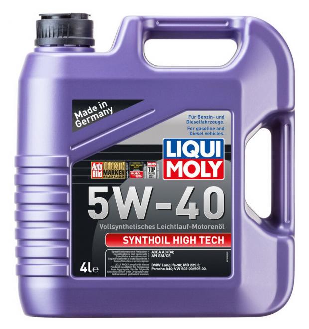 фото Масло моторное liqui moly synthoil high tech 5w40 синтетическое, 4 л