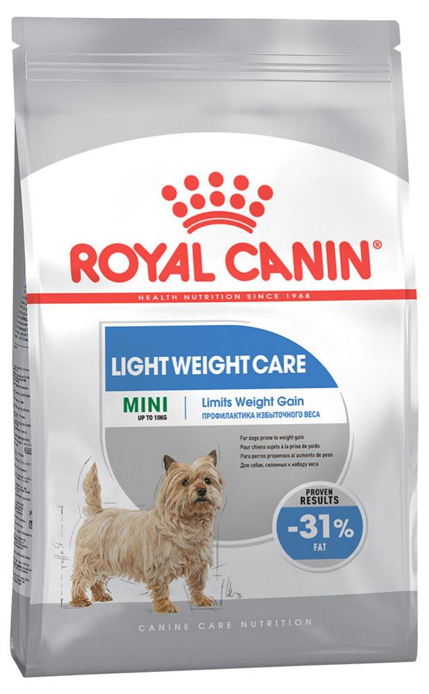 фото Сухой корм для собак мелких пород royal canin mini light weight care предрасположенных к избыточному весу, 1 кг