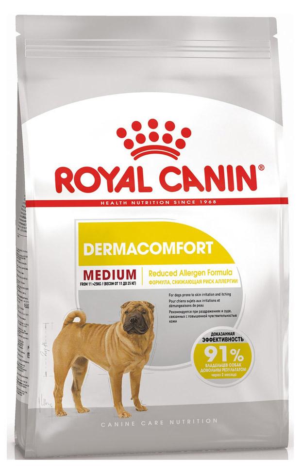 фото Сухой корм для собак средних пород royal canin size health nutrition medium dermacomfort склонных к кожным раздражениям и зуду, 3 кг