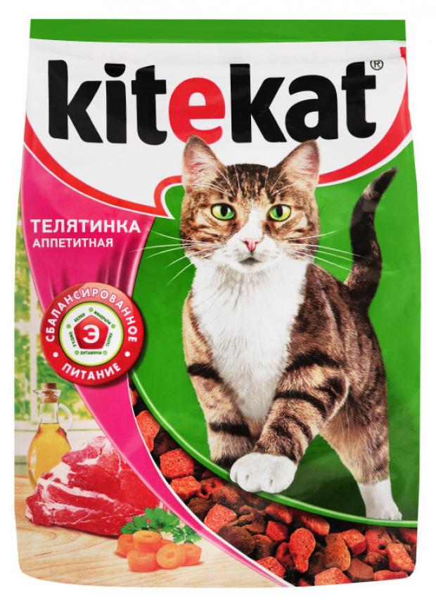 фото Сухой корм для кошек kitekat телятина аппетитная, 350 г