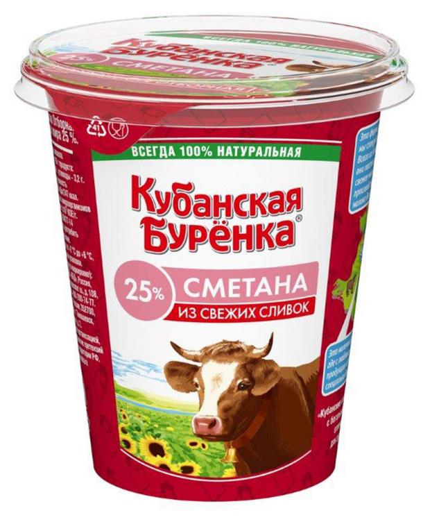 фото Сметана «кубанская бурёнка» 25%, 300 г