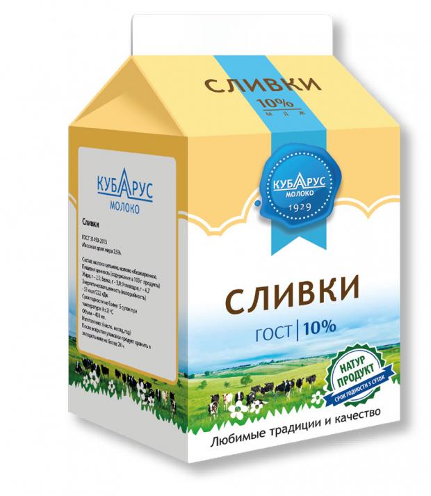 

Сливки питьевые «Кубарус» 10%, 450 г