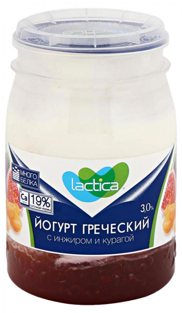 Йогурт греческий Lactica двухслойный с инжиром и курагой 3%, 190 г