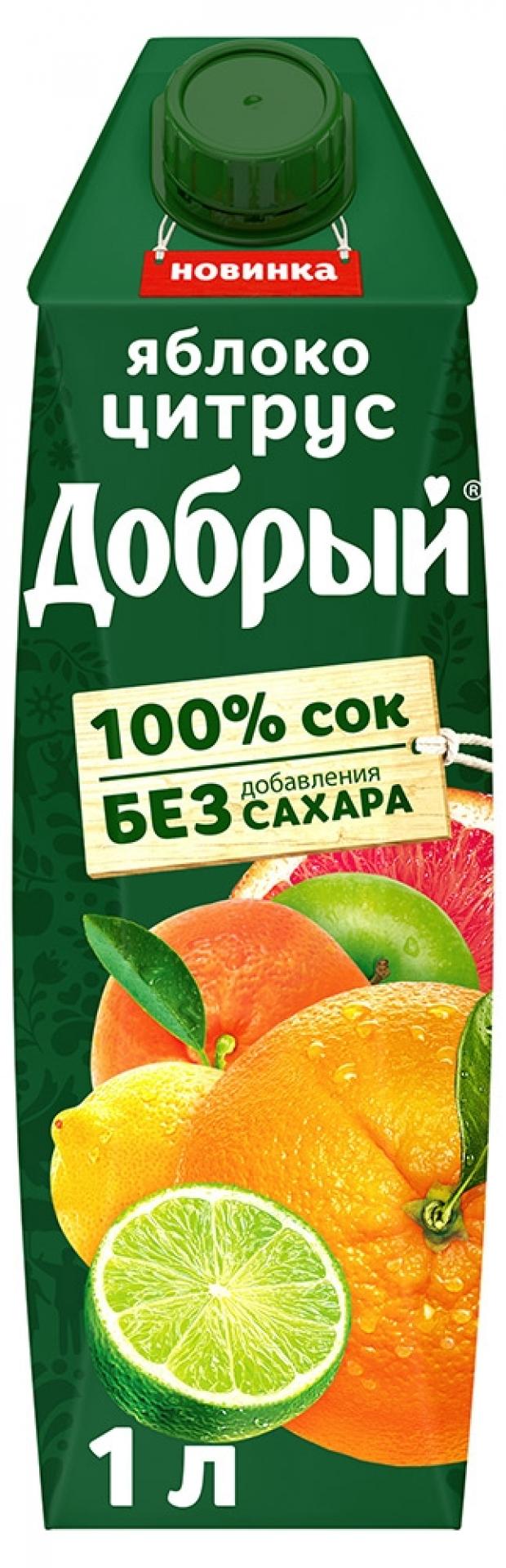 Сок Добрый яблоко цитрус 1 л 75₽