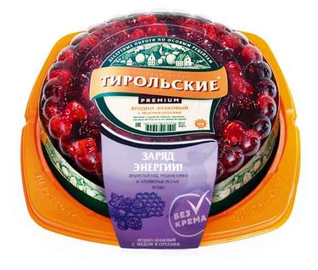 Пирог ягодно-злаковый «ТИРОЛЬСКИЕ ПИРОГИ» с медом и орехами, 625 г