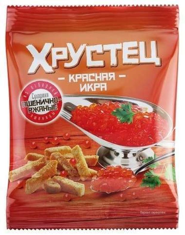 фото Сухарики пшеничные «хрустец» со вкусом красной икры, 80 г