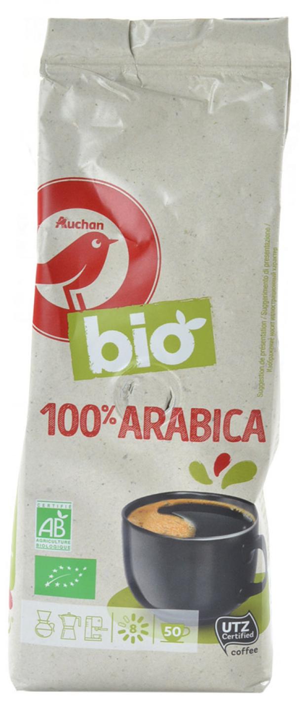 фото Кофе молотый auchan arabica жареный био, 250 г