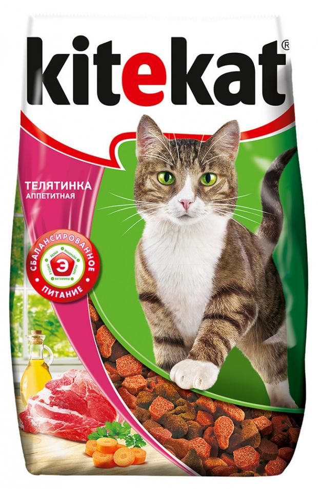 фото Сухой корм для кошек kitekat телятинка аппетитная, 800 г