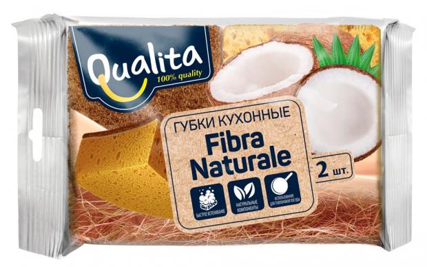 фото Губки кухонные qualita fibra naturale кухонные, 2 шт