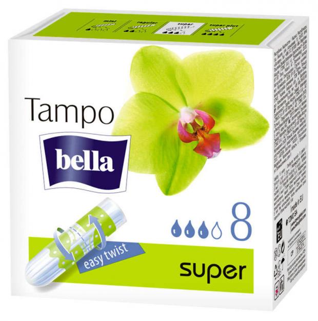 фото Тампоны гигиенические bella super easy twist без аппликатора, 8 шт