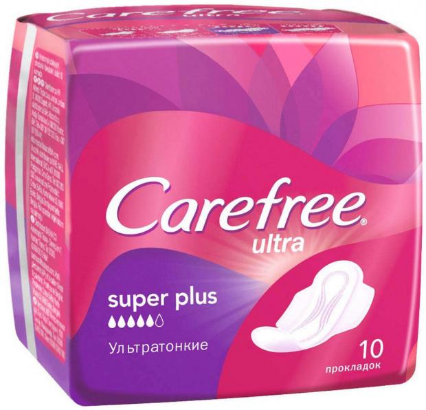 фото Прокладки гигиенические ультратонкие carefree ultra super plus, 10 шт